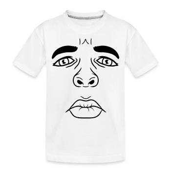 Homme malheureux visage triste - T-shirt bio Premium Enfant - blanc - Devant