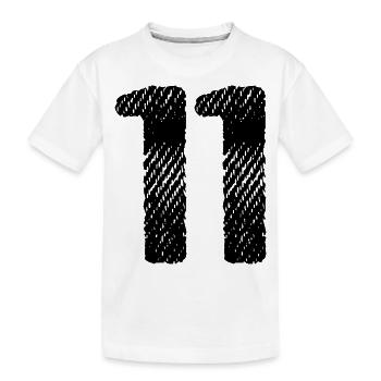11 number jersey - Kids' Premium Organic T-Shirt - white - Front