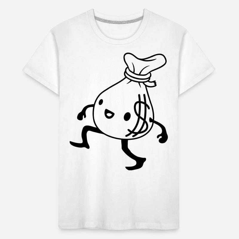 Gehender lebendiger Geldsack Comic Kinder Premium Bio T-Shirt