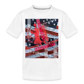 basketball - Kinder Premium Bio T-Shirt - Weiß - Vorne