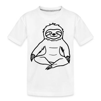 Faultier Yoga Geschenkidee Vektor - Kinder Premium Bio T-Shirt - Weiß - Vorne