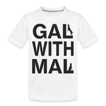 Gal with Mal - Belgischer Schäferhund Malinois - Kinder Premium Bio T-Shirt - Weiß - Vorne