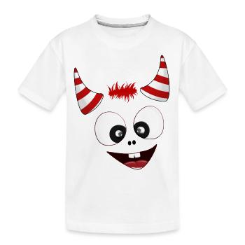 Friendly Monster - Kinder Premium Bio T-Shirt - Weiß - Vorne