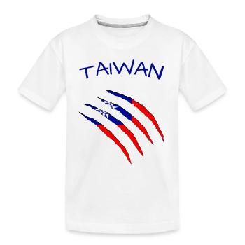 Taiwan claws taiwan flag from taiwan - Kinder Premium Bio T-Shirt - Weiß - Vorne