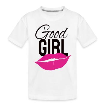Good Girl - Kids' Premium Organic T-Shirt - white - Front