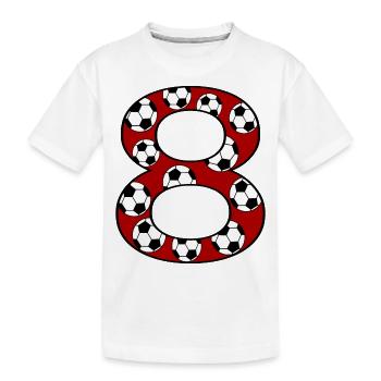 8th Birthday Football - Kids' Premium Organic T-Shirt - white - Front