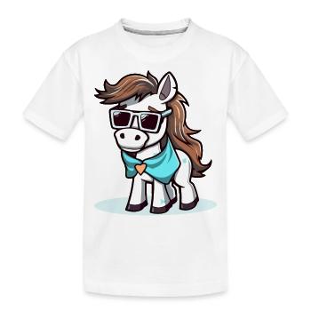 Tim das Pferd - Kinder Premium Bio T-Shirt - Weiß - Vorne