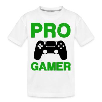 pro gamer - Kinder Premium Bio T-Shirt - Weiß - Vorne