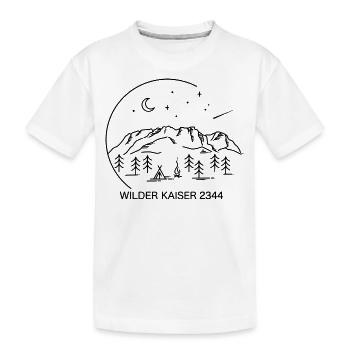 Wilder Kaiser Finisher Berg Wandern Kitzbühel - Kinder Premium Bio T-Shirt - Weiß - Vorne
