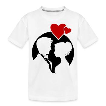 Silhouette de mariage de couple marié - T-shirt bio Premium Enfant - blanc - Devant