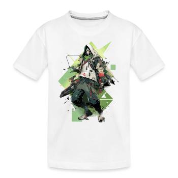 Epic Gamer Cyber Assassin in Green with Baggies - Kids' Premium Organic T-Shirt - white - Front