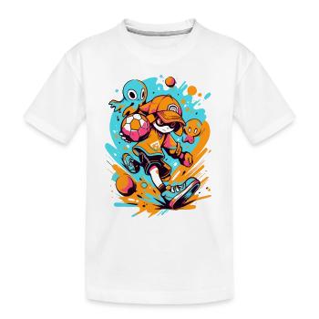 Jeux - StreetArt: Cool Cartoon Soccer Player - T-shirt bio Premium Enfant - blanc - Devant