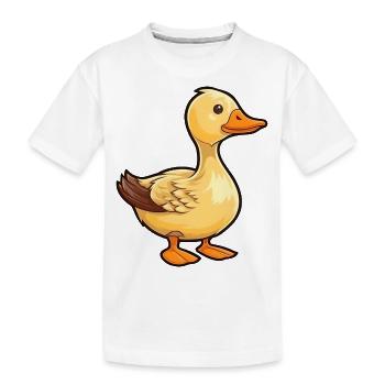 Little duck in comic style - Kids' Premium Organic T-Shirt - white - Front
