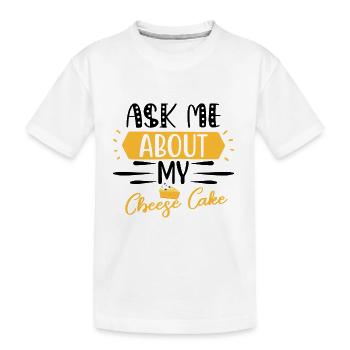 Heavenly delicious: Posez-moi des questions sur mon gâteau au fromage - T-shirt bio Premium Enfant - blanc - Devant