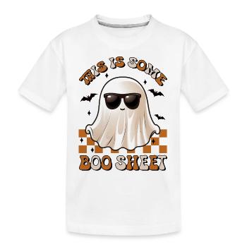 Halloween This Is Some Boo Sheet - Kids' Premium Organic T-Shirt - white - Front