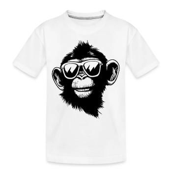 Schimpanse mit Sonnenbrille - Kinder Premium Bio T-Shirt - Weiß - Vorne