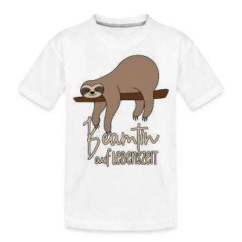 Faultier Beamtin auf Lebenszeit - Kinder Premium Bio T-Shirt - Weiß - Vorne