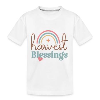Bénédictions de la récolte : Thanksgiving du pèlerin de la dinde - T-shirt bio Premium Enfant - blanc - Devant