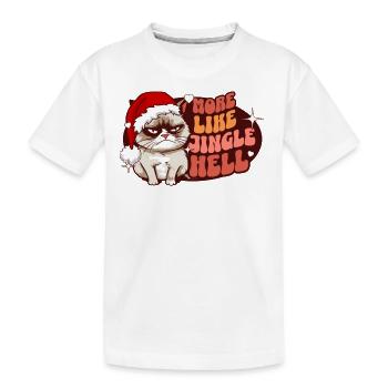 More Like Jingle Hell: Angry Cat Women Funny Xmas - Kinder Premium Bio T-Shirt - Weiß - Vorne