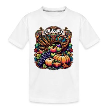 Bénédictions d’automne - Thanksgiving Turkey Time pour les garçons - T-shirt bio Premium Enfant - blanc - Devant