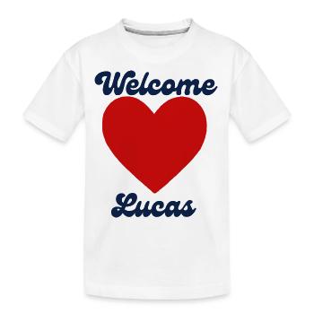 Lucas herzlich willkommen - Kinder Premium Bio T-Shirt - Weiß - Vorne