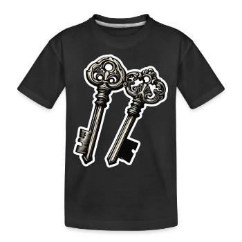 Key / Lock / Locked / Security - Kids' Premium Organic T-Shirt - black - Front
