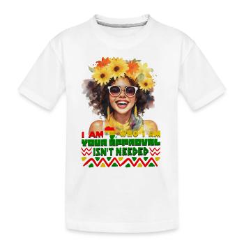 Black Queen Curly Afro - Celebrate Black History - Kids' Premium Organic T-Shirt - white - Front