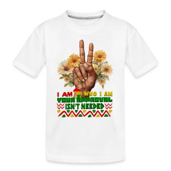 Black Queen Curly Afro - Celebrate Black History - Kids' Premium Organic T-Shirt - white - Front