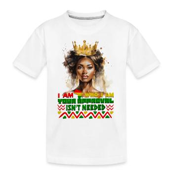 Black Queen Curly Afro - Celebrate Black History - Kids' Premium Organic T-Shirt - white - Front