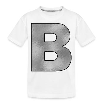 Lettre B Argent - T-shirt bio Premium Enfant - blanc - Devant