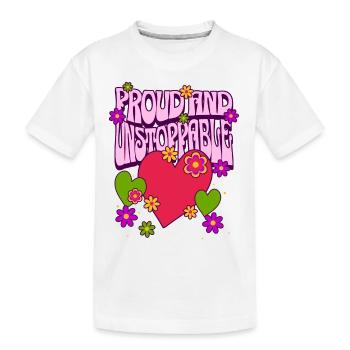 LGBTQ Stolz Herz Blumen Liebe Homosexuell - Kinder Premium Bio T-Shirt - Weiß - Vorne