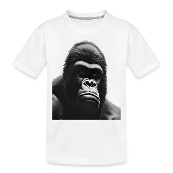 Gorille à dos argenté - T-shirt bio Premium Enfant - blanc - Devant