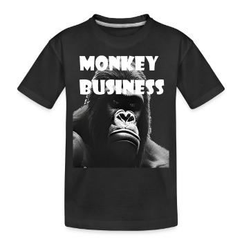 Monkey Business - Kids' Premium Organic T-Shirt - black - Front