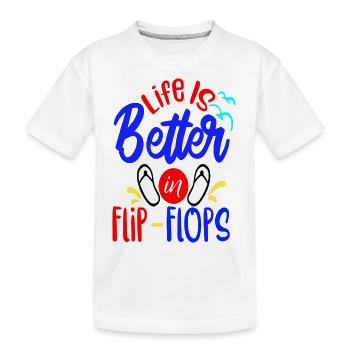 Das Leben ist besser in Flip-Flops - Kinder Premium Bio T-Shirt - Weiß - Vorne