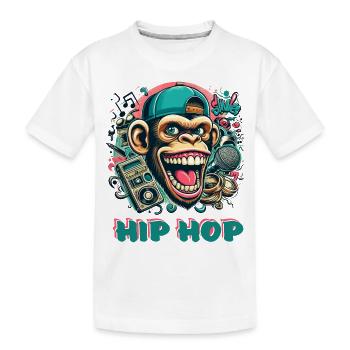 Hip Hop - Kinder Premium Bio T-Shirt - Weiß - Vorne