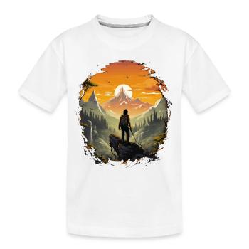 Randonnée Aventure Randonnée Montagne Randonnée Camping - T-shirt bio Premium Enfant - blanc - Devant