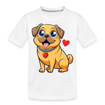 Puggle affectueux Art numérique - T-shirt bio Premium Enfant - blanc - Devant