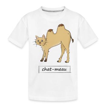 Katze meau - Kinder Premium Bio T-Shirt - Weiß - Vorne