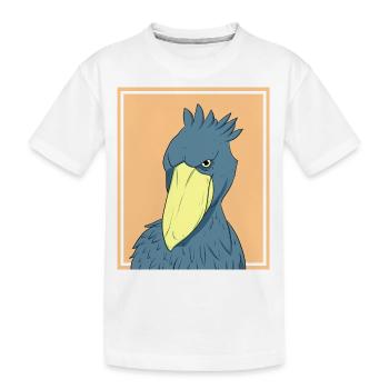 Schuhschnabel Vogel Ornithologe Wald I Geschenk - Kinder Premium Bio T-Shirt - Weiß - Vorne