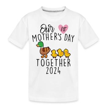 Muttertag Unser erster Muttertag - Kinder Premium Bio T-Shirt - Weiß - Vorne