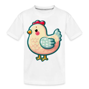 chicken - hen - Chiken - Kids' Premium Organic T-Shirt - white - Front