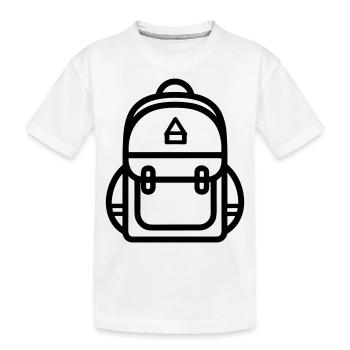 Backpack - Kids' Premium Organic T-Shirt - white - Front