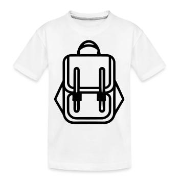 Backpack - Kids' Premium Organic T-Shirt - white - Front