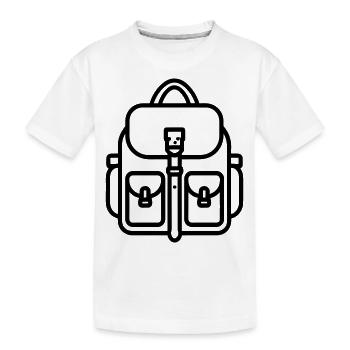 Rucksack - Kinder Premium Bio T-Shirt - Weiß - Vorne