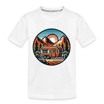 Camping Camper Wohnwagen - Kinder Premium Bio T-Shirt - Weiß - Vorne