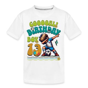 13e anniversaire de football - T-shirt bio Premium Enfant - blanc - Devant