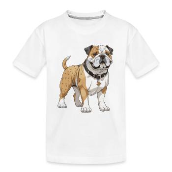 Chien bouledogue - T-shirt bio Premium Enfant - blanc - Devant