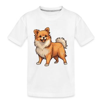 Chien de Poméranie - T-shirt bio Premium Enfant - blanc - Devant