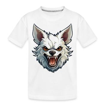 Wild angry pugnacious combative Chihuahua - Kids' Premium Organic T-Shirt - white - Front