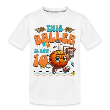 Basketball 10th Birthday Children's Birthday Party - Kids' Premium Organic T-Shirt - white - Front